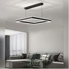 Люстра підвісна чорна світлодіодна з пультом STELLA 100W BLACK