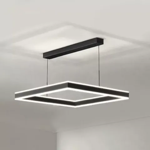 Люстра підвісна чорна світлодіодна з пультом STELLA 100W BLACK