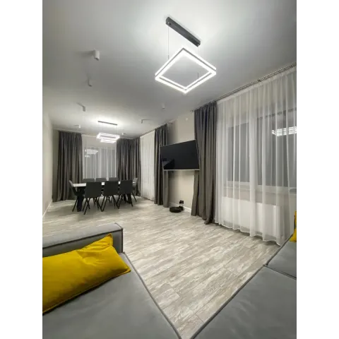 Люстра підвісна чорна світлодіодна з пультом STELLA 100W BLACK