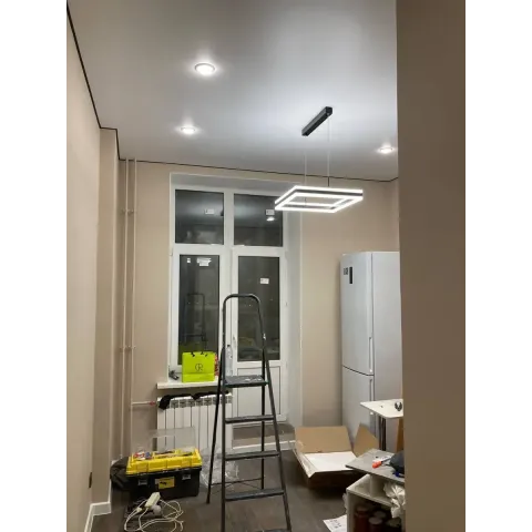 Люстра підвісна чорна світлодіодна з пультом STELLA 100W BLACK
