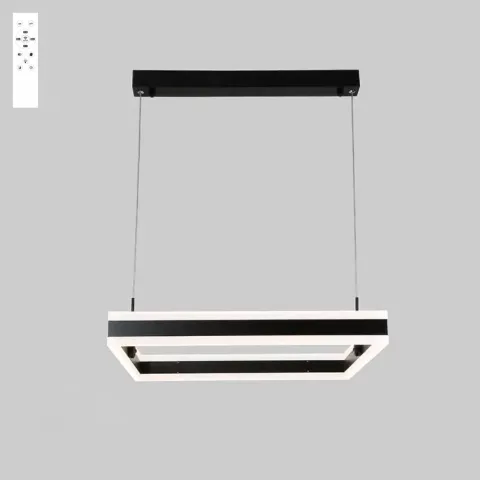 Люстра підвісна чорна світлодіодна з пультом STELLA 100W BLACK