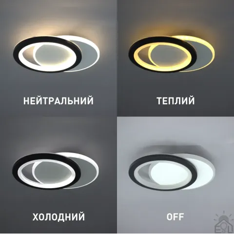 Світильник світлодіодний настінно - стельовий Viva 25w чорно-білий