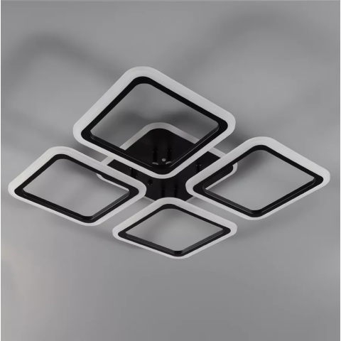 Люстра світлодіодна з пультом та додатком для телефону Room RGB 70W 4S чорна