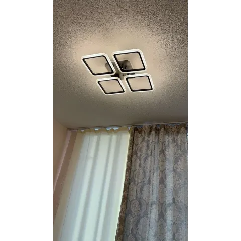 Люстра світлодіодна з пультом та додатком для телефону Room RGB 70W 4S чорна