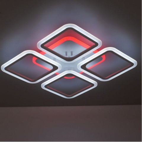 Люстра світлодіодна з пультом та додатком для телефону Room RGB 70W 4S біла