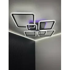 Люстра світлодіодна з пультом та додатком для телефону OVAL RGB 120W чорна