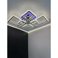 Люстра світлодіодна з пультом та додатком для телефону OVAL RGB 120W хром