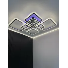 Люстра світлодіодна з пультом та додатком для телефону OVAL RGB 120W хром