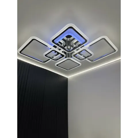 Люстра світлодіодна з пультом та додатком для телефону OVAL RGB 120W хром