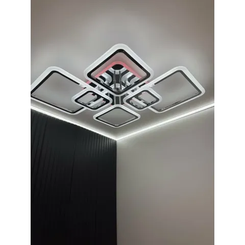 Люстра світлодіодна з пультом та додатком для телефону OVAL RGB 120W хром