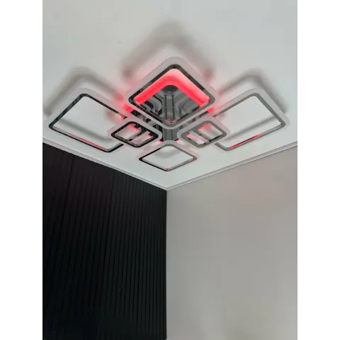 Люстра світлодіодна з пультом та додатком для телефону OVAL RGB 120W хром