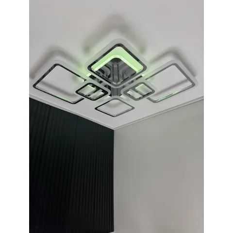 Люстра світлодіодна з пультом та додатком для телефону OVAL RGB 120W хром