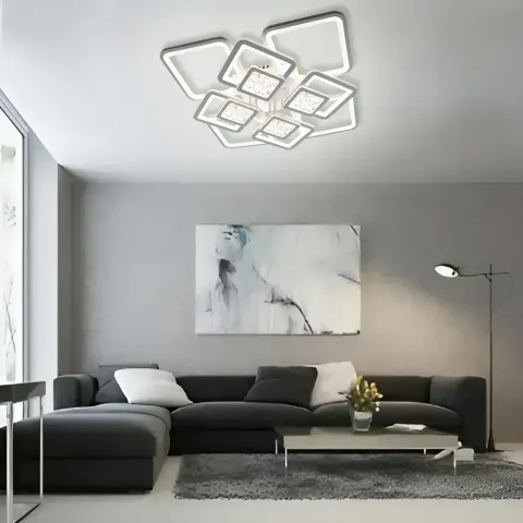 Світлодіодна біла люстра керована смартфоном та пультом TETRA TWIST ICE 8S 165 Вт