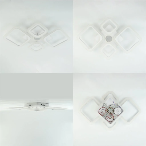 Музична LED люстра на пульті OVAL RGB MUSIC 80W 5S біла